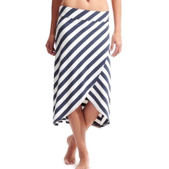 Athleta ribbon stripe wrap midi skirt S - Picture 2 of 6
